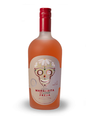 Milove Margarita Fresa premium listo para servir con tequila y fresa natural