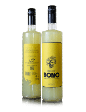 Limoncello Bono licor premium de limón servido frío